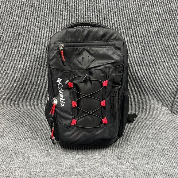 Columbia Diablo Creek Backpack Diaper Bag Thermal Change Mat Black Red Pockets - Picture 2 of 16